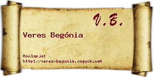 Veres Begónia névjegykártya